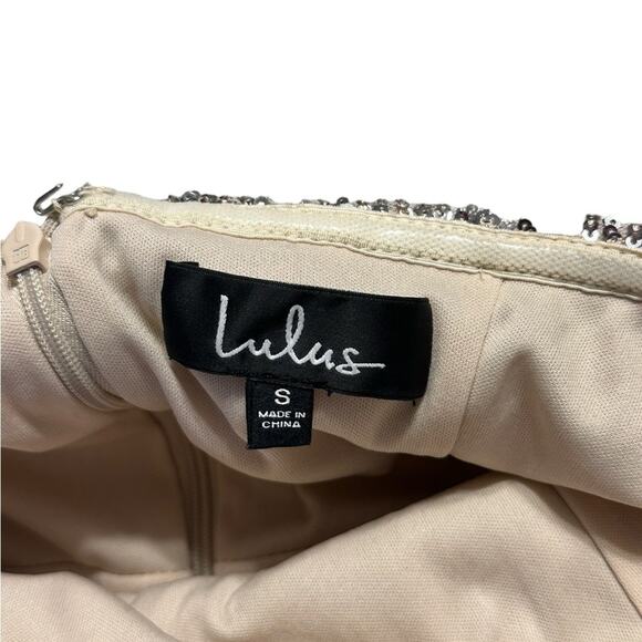 Lulus Gold Sequin Strapless Midi Dress Size Small NWT - Picture 4 of 8